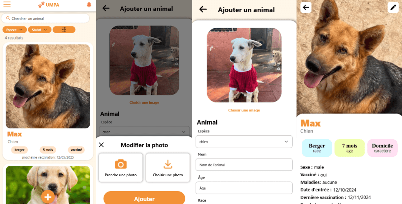 application mobile pour gestion des animaux